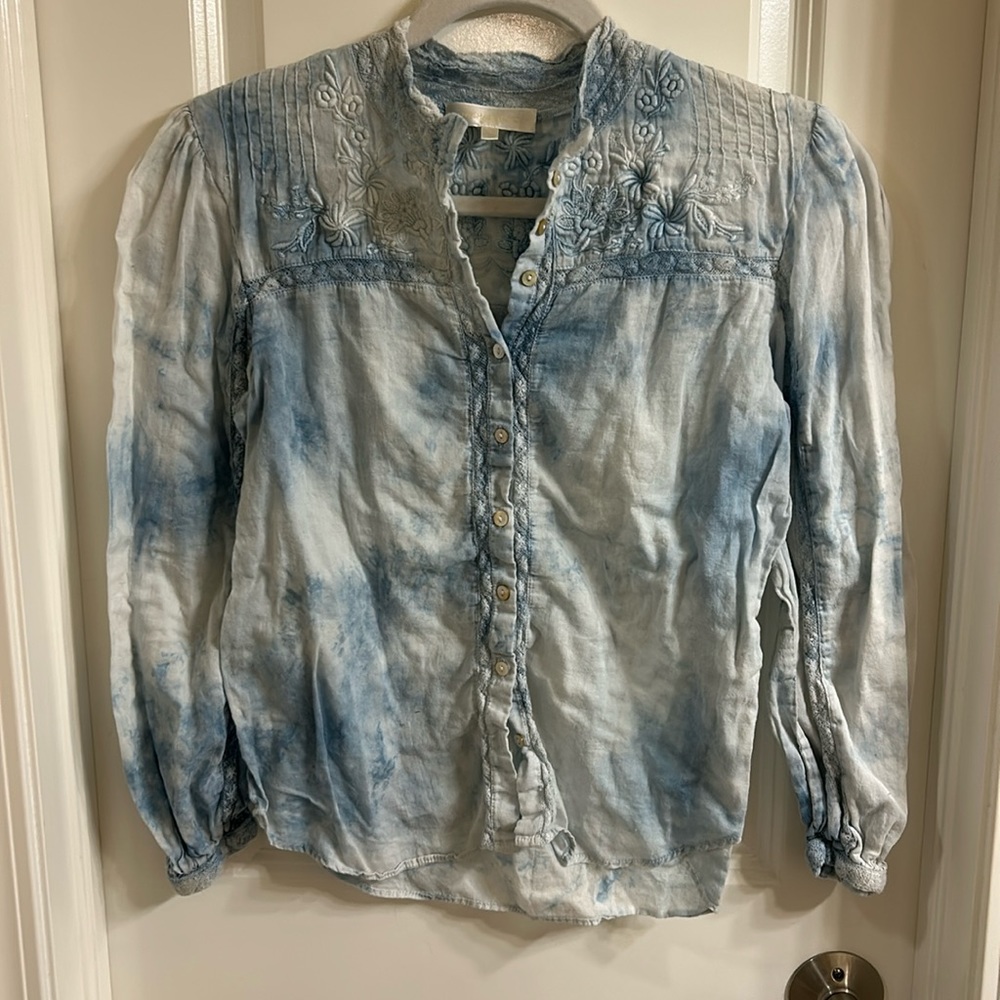 Love shack fancy long sleeve button up top